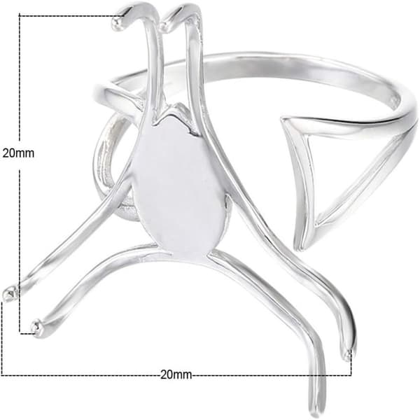 Rund metallringbase, sterling sølv base, metallfunn
