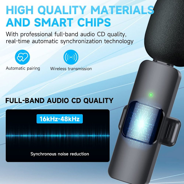 Trådløs Lavalier Mikrofon Mini Mic TYPEC 1TO1 TYPEC 1TO1 TypeC 1to1