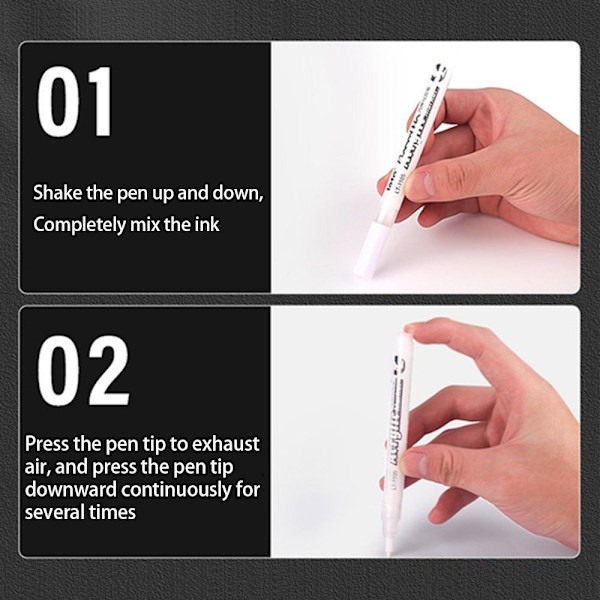 10 stk Hvide Akryl Penne Markeringspenne Graffiti Pen