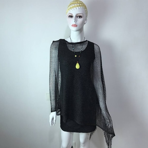 Hollow Tofs Sjal Temperament Cardigan GRÅ Grey