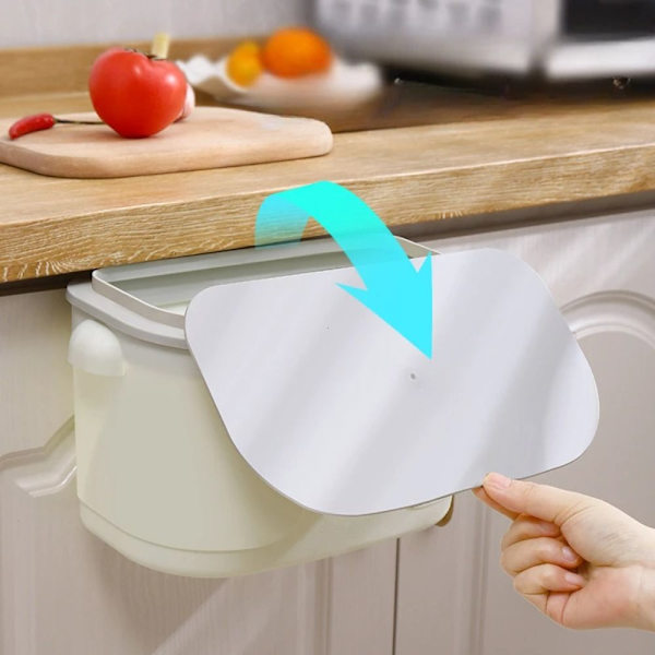 Hängande papperskorg Återvinning sopkorg VIT GLIDER INTE white not sliding cover-not sliding cover