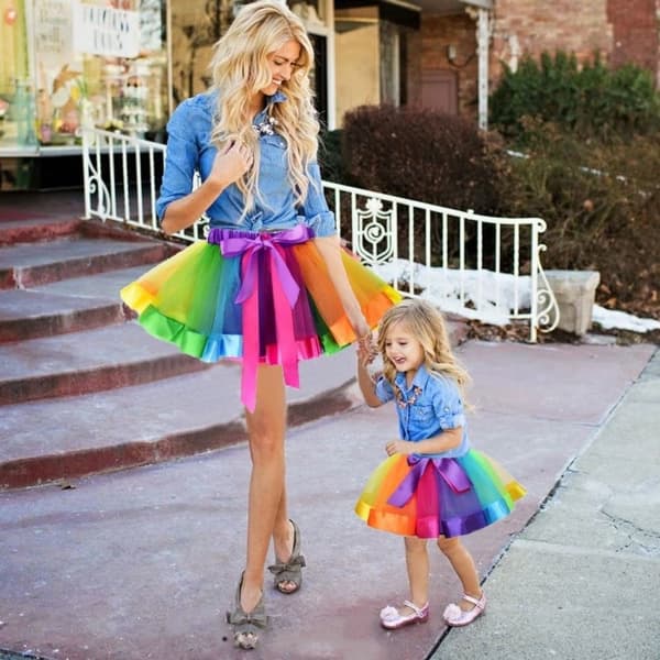Barn Tutu Pige Regnbue Nederdele S2 2 S2