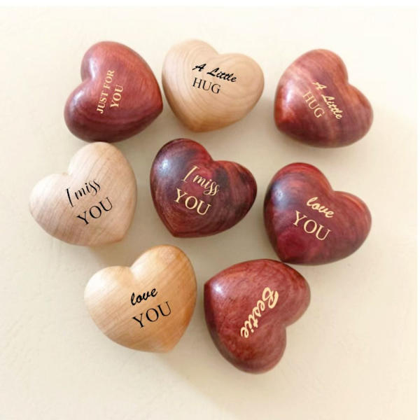Little Pocket Kram Wooden Heart Token Crafts Supplies 3 3 3