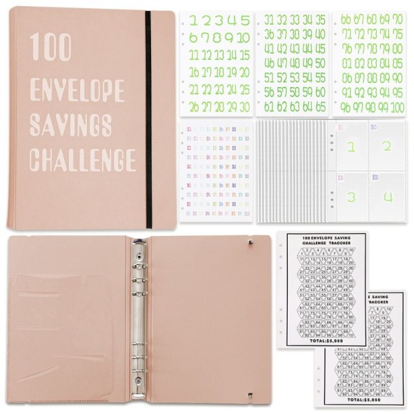 Binder Budget Planlægning Notesbog Finansplan Konvolut BEIGE beige 2-2