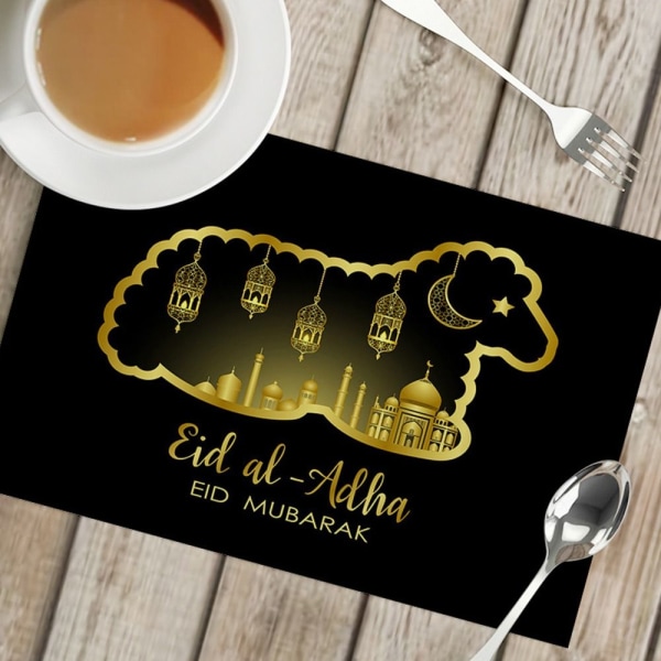 32x43cm Eid Mubarak Bordmatte Islam Muslimsk Festival Party