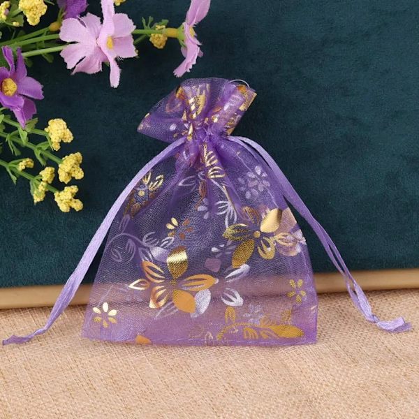 20 stk./parti Organza smykkeposer Gavepakningsposer LYSEBLÅ Light Blue 9x12cm