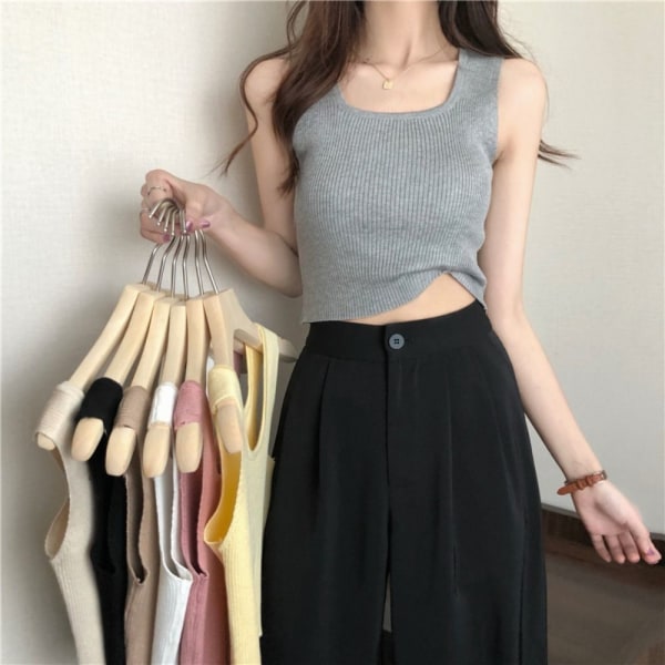 Crop Top Camisole GRAY Grey