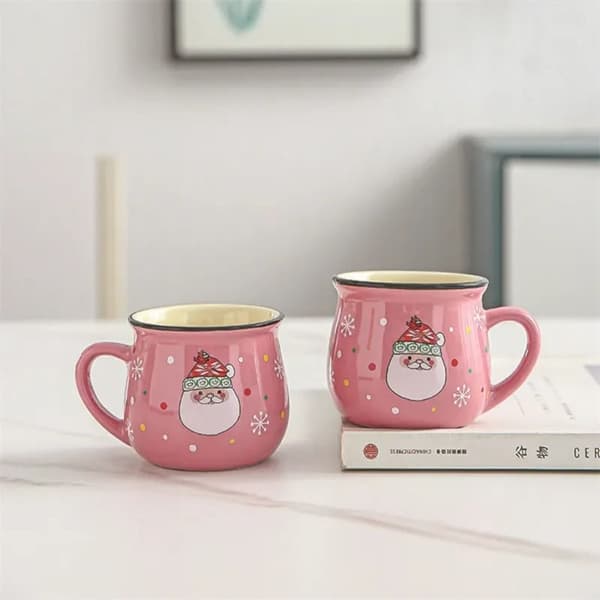 Keramisk Julmugg Kaffemugg ROSA TOMTE ROSA TOMTE Pink Santa