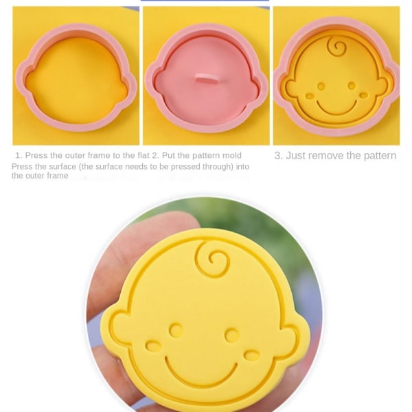 8st/ Set Cookie Cutters Form Degstämpel DIY Bakning