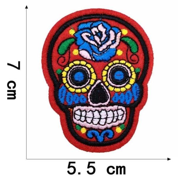 8 Stk Farge Skull Patches Skull Klær Patch ROSA pink