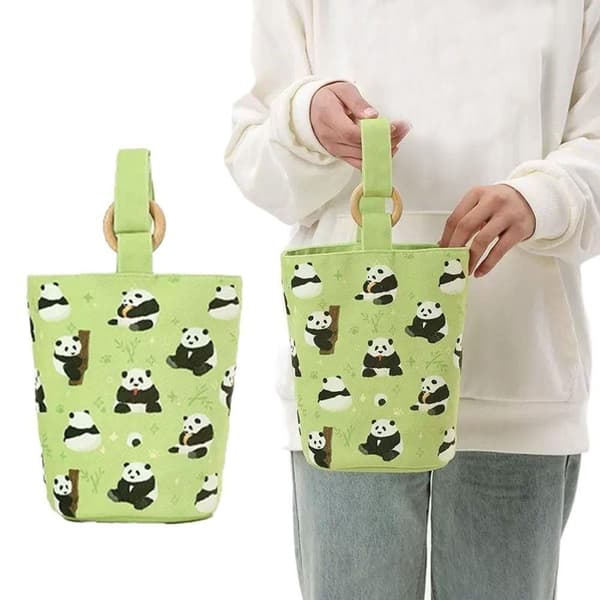 Panda Bøtte Håndveske Lunsjpose 3 3 3