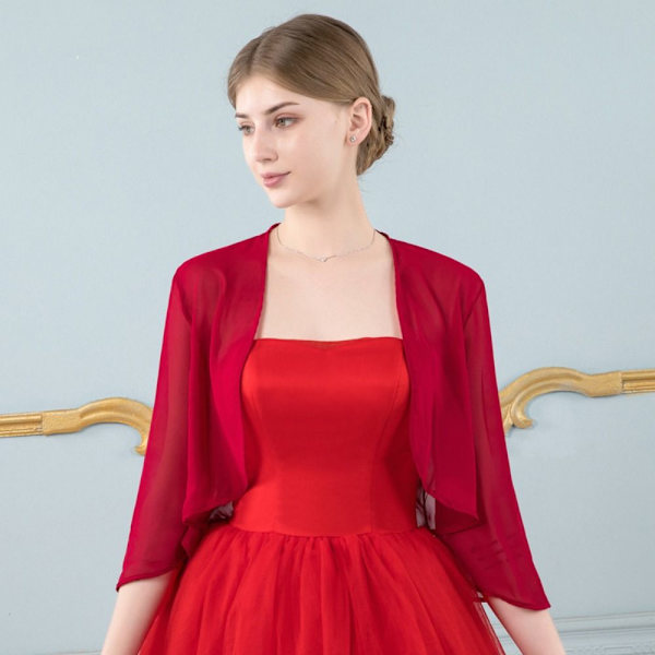 Blondersjal Wedding Cape VINRØD Wine red