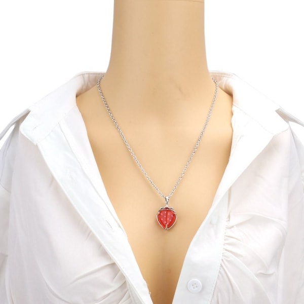 Y2K Halsband Strawberry Pendant Halsband STRAWBERRY #2 Strawberry #2