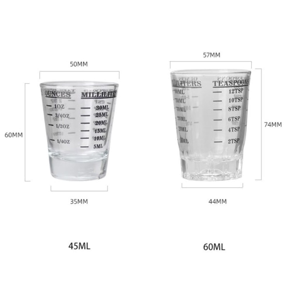 Espresso Shot Glas Shot Glas Mätkopp VIT 60ML 60ML white 60ml-60ml