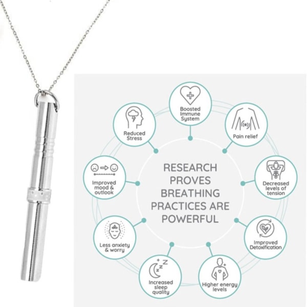 Mindful Breathing Necklace Mindful Anapana Breathing Necklace Silver