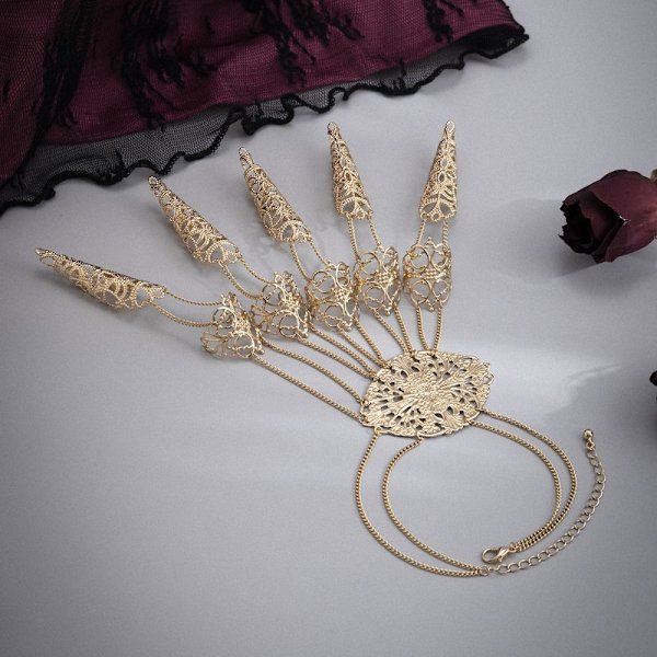 Gothic Finger Rannekoru Sormi Ranneketju Rannekorut 3 3 3