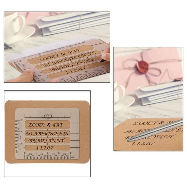 Kuvert Adressering Guide Stencil Skabeloner Lineal Guide