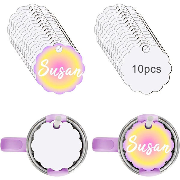 10 st Lockplatta för mugg/vattenkopp, etikett WAVE CIRCLE WAVE Wave Circle