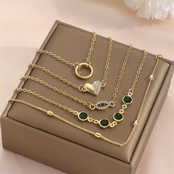 Set i legering Gröna Zircon Eye Style STYLE 06 STYLE 06 Style 06