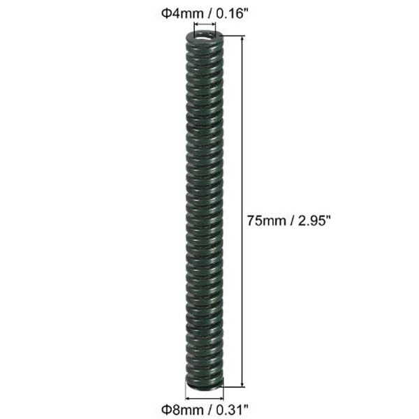 2 kpl 3D-tulostin Die Spring Spiraalileimausjousi 8MM X 75MM 8mm x 75mm