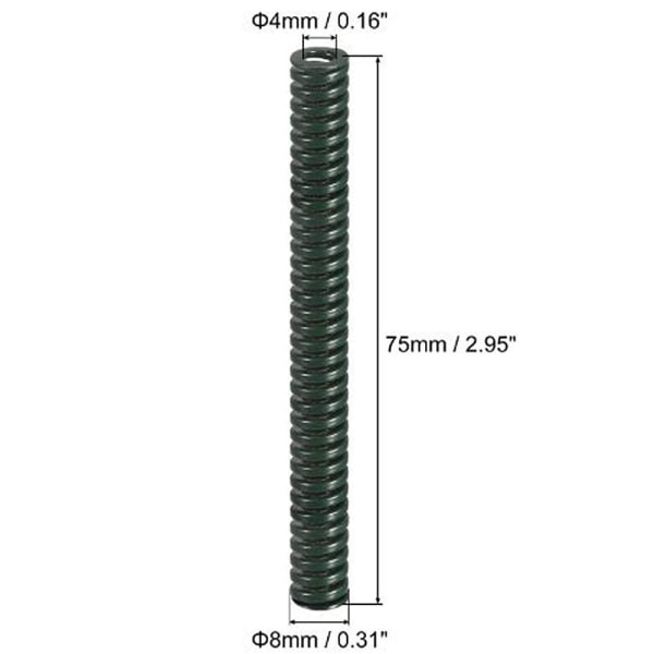 2 stk 3D-skriver Die Spring Spiral Stamping Spring 8MM X 75MM 8mm x 75mm
