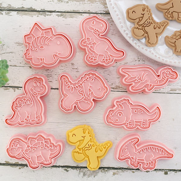 8 stk/sett Cookie Cutters Trykkbar kjeksform Stempel DIY Baking