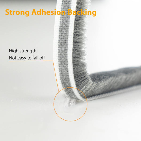 Brush Weather Striping Selvklebende tetningsstrimmel 39,4FT 39.4FT