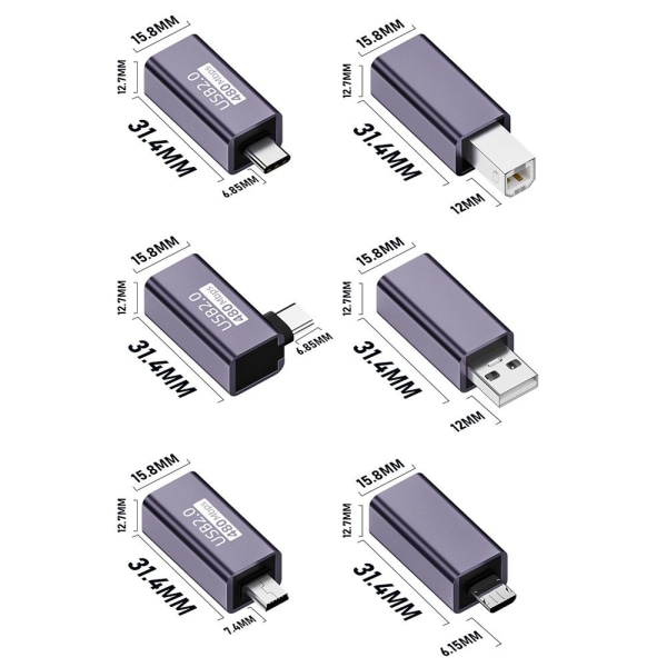 USB-B-C-muunnin MIDI-sovitin USB-B-USB-C USB-B-muunnin USB-B to USB-C