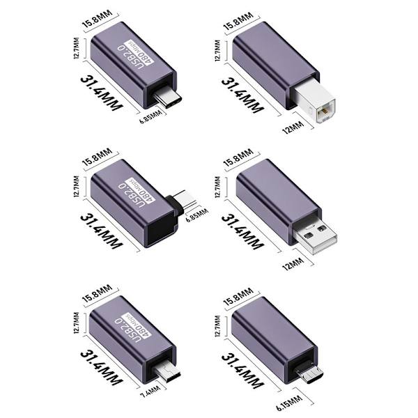 USB-B–Type-C-muunnin MIDI-sovitin USB-B–Micro USB USB-B USB-B to Micro USB