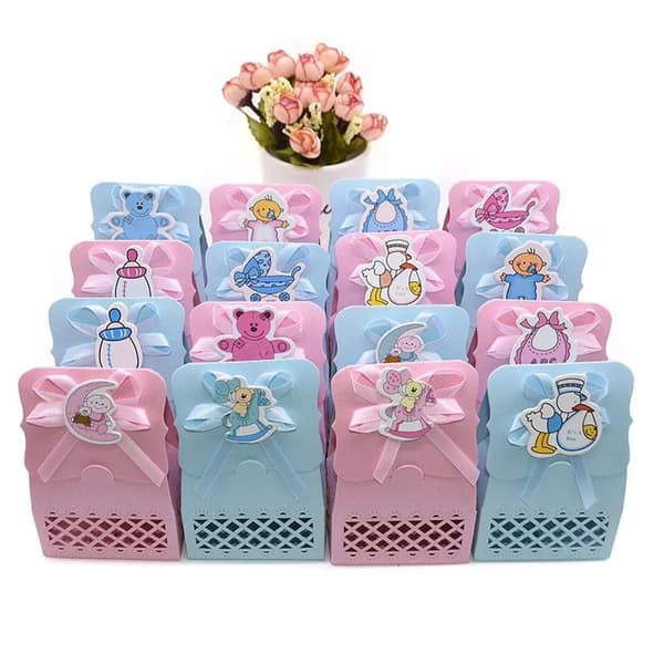 12 stk./lot Candy Box Bryllupsgaveæske C-BLÅ C-BLÅ C-Blue