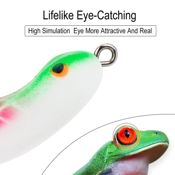 Fiskefrosk Lure Gummifrosk ROSE RØD&GRØNN 8G 8G rose red&green 8g-8g