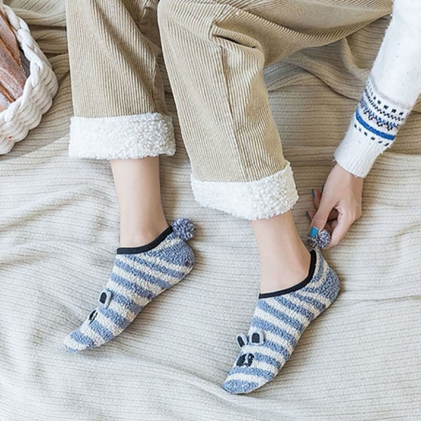 Coral Velvet Socks Silikon Anti-clip Strumpor 3 3 3