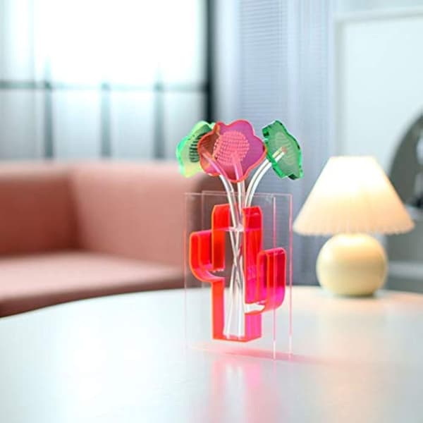 Kaktus Vas Konstnärlig Blomsterarrangemang Vas RÖD red