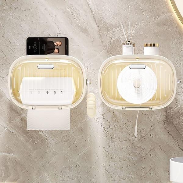 Toiletpapirboks, vævopbevaringsboks SØLV Silver