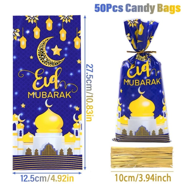 25/50st Godispåsar Cookie Popcorn Inpackningspåse BLÅ-50ST Blue-50pcs