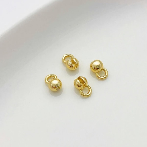 1/5 stk Cord Crimp Beads Clam Shell Bead 5 STK GULD 5 STK GULD 5Pcs Gold