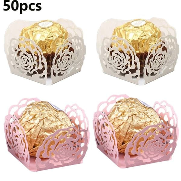 50 st Chokladbricka Papper Chokladgodiskoppar SILVER SILVER Silver
