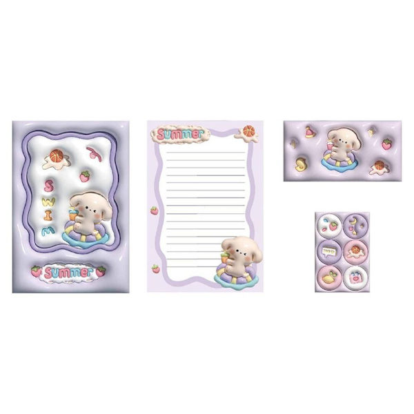 Kuvert Brevhuvud Set Brevpapper LILA Purple