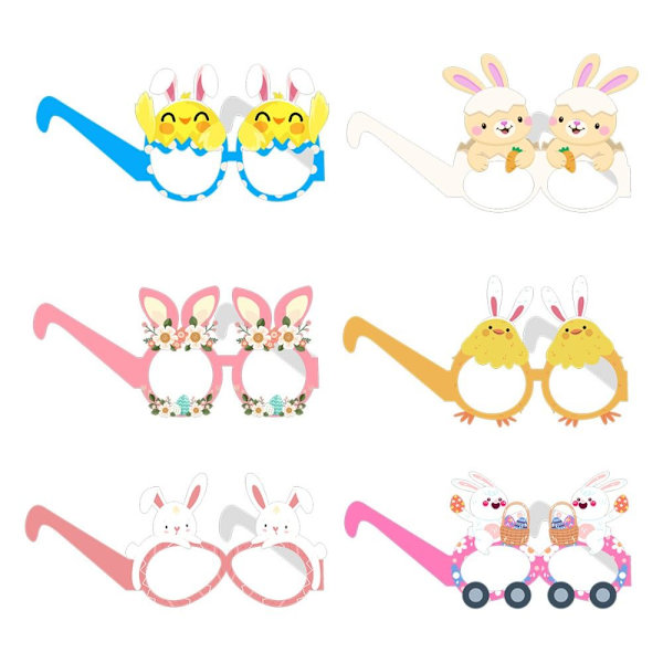 6 stk/sett påskebriller Cosplay Bunny-briller C C C