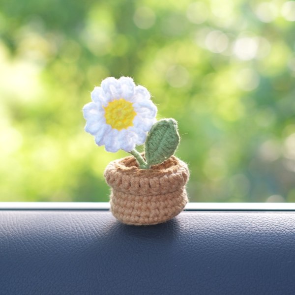 Håndvævede ornamenter Blomsterdekorationer i potte F F F