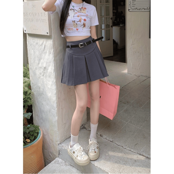 Plisserad kjol BRUN M Brown M