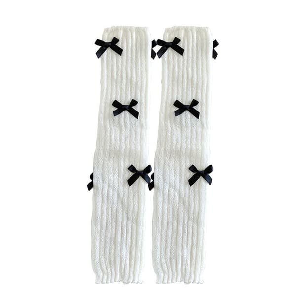 Fluga staplade strumpor stickade benöverdrag VIT&BLÅ White&blue