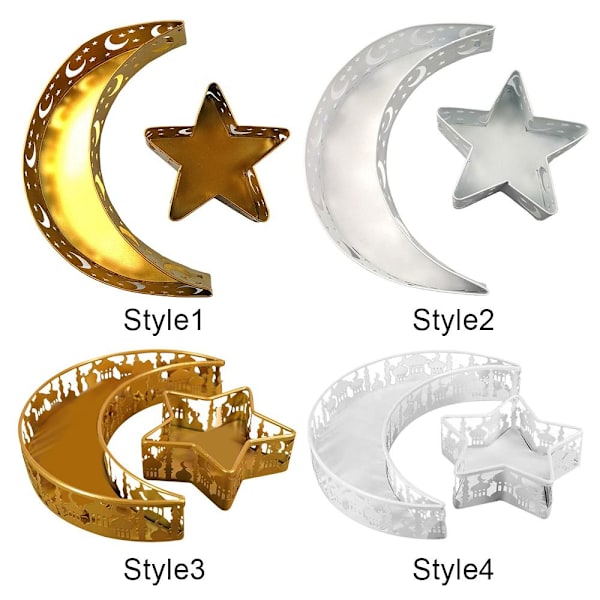 Eid Mubarak Måne- og Stjerne Serveringsbakke Bordtøj Desserttallerken