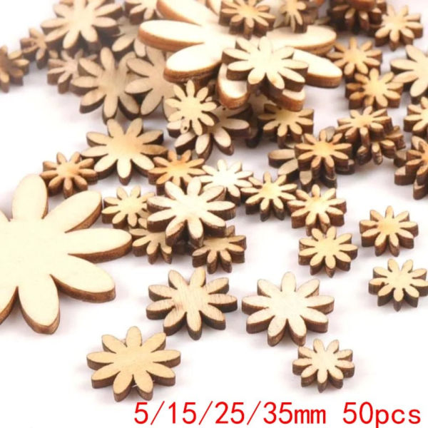 50/100 kpl Sekapuuviipaleet Puiset Charms Riipus 02-100 KPL 02-100pcs