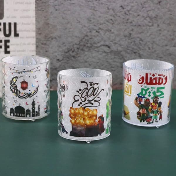 2 stk Ramadan Kareem LED-lys Eid Mubarak Dekorasjon