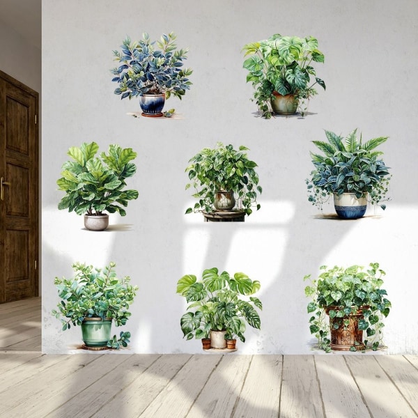 Krukväxter Träd Väggdekaler Fake Plant Stickers Väggkonst