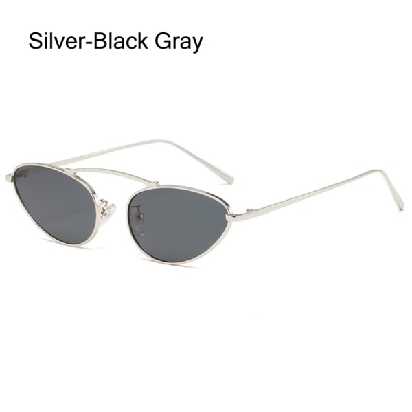 Cat Eye Solbriller Ovale Solbriller SØLV-SORT GRÅ Silver-Black Gray