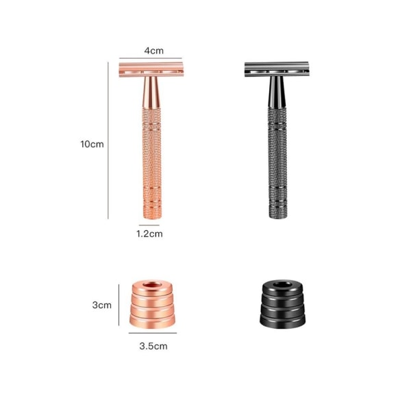 Double Edge Safety Razor Dame Barberhøvel GRÅ SET2 SET2 grey set2-set2