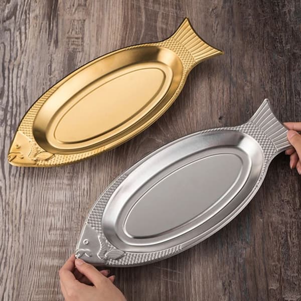Dampet Fisketallerken Grillplate SØLV-40CM SØLV-40CM Silver-40cm