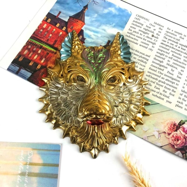 3D Ulvehoved Dyr Silikone Resin Forme Store Dyr Resin